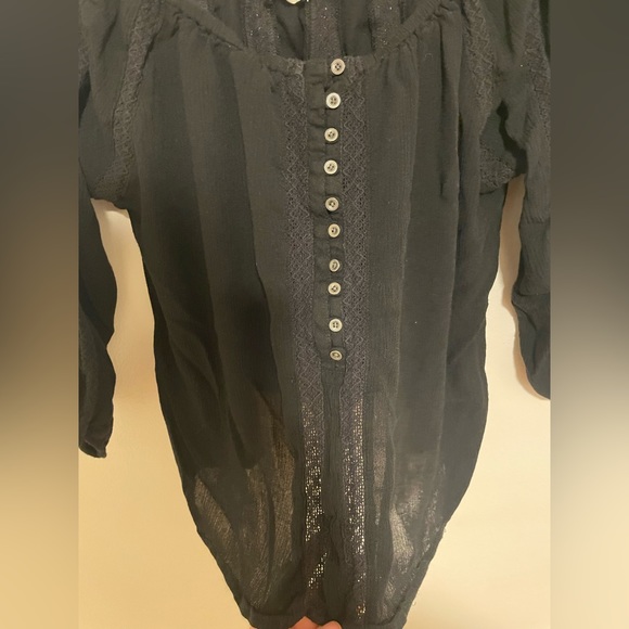 Forever 21 Peasant Black Blouse- light and flowy! - Picture 3 of 5